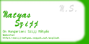 matyas szijj business card